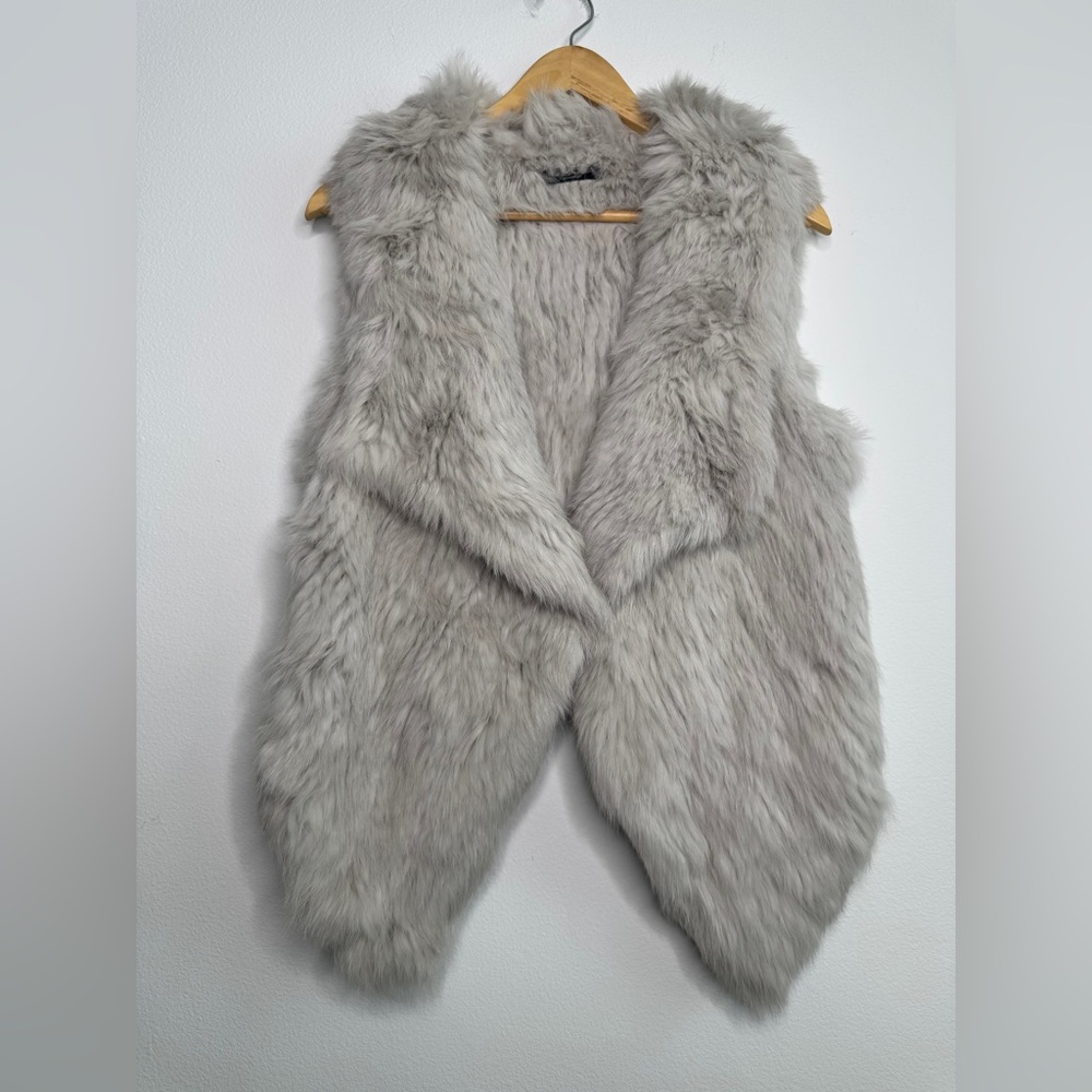 Yves Salomon Light Gray Fur Vest